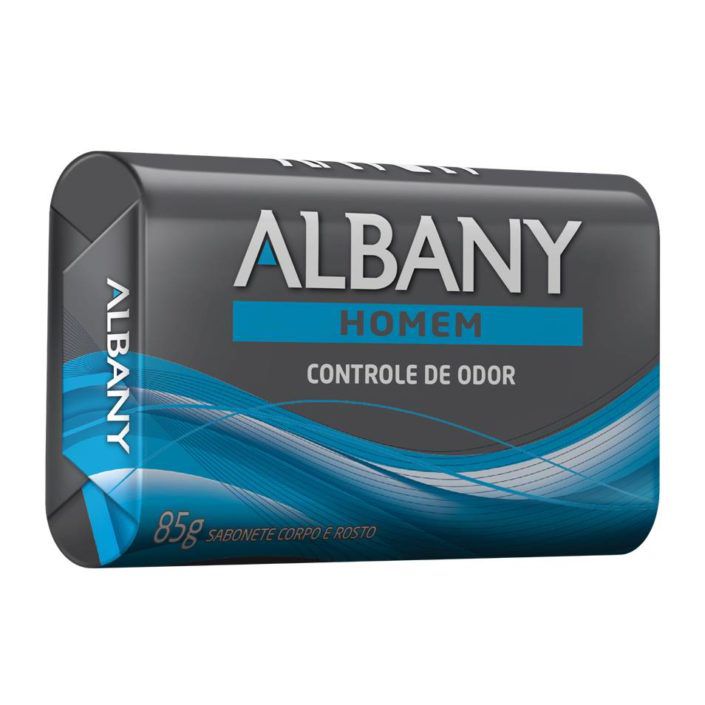 SABONETE BARRA ALBANY HOMEM 85g AZUL (7897664171732)