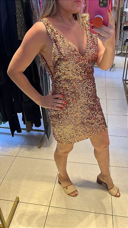Vestido Paetê Fosco
