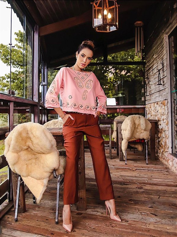 Blusa Moletom Rose P
