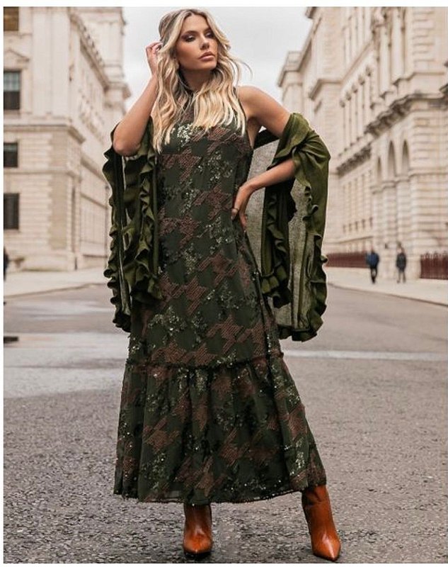 Vestido Paetê Verde Musgo P/M