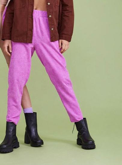 Calça Cintura Alta Cotelê