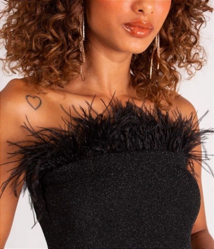 Blusa Lurex Plumas