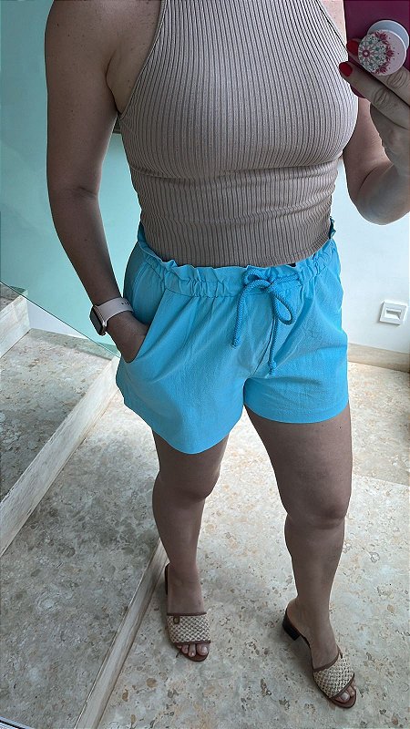 Short Clochard Elástico Com Cordão