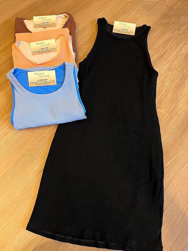 Vestido Justo Regata Canelado