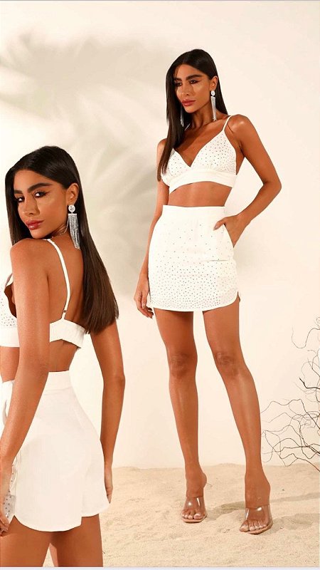 Shorts Saia Com Pedraria