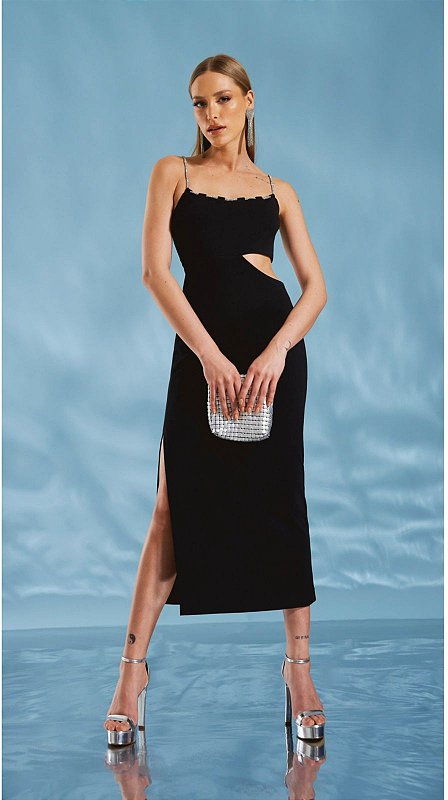 Vestido Midi Abertura Lateral