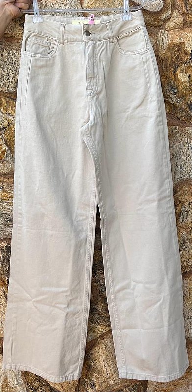 Calça Wide Leg Sarja