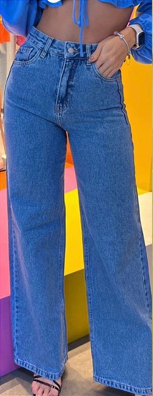 Calça Jeans Wide Leg Escura
