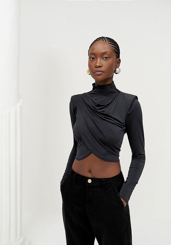 Blusa Preta Manga Longa