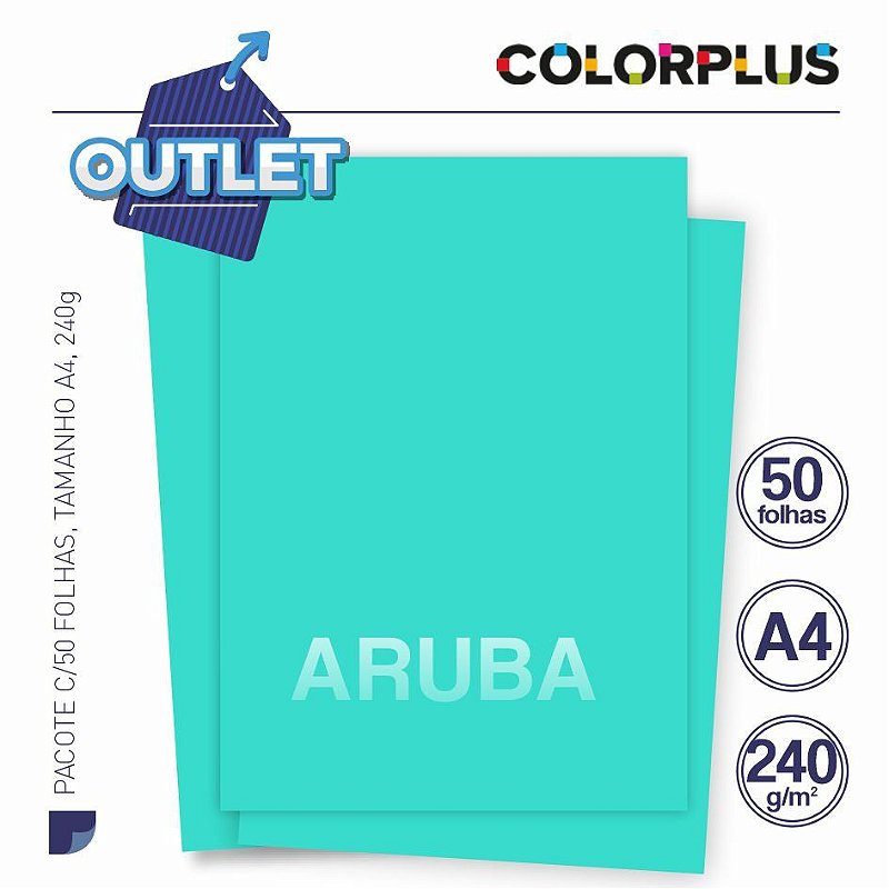 50 Folhas Color Plus Aruba 240g/m2 - Formato A4 - Fibrap - Sua ...