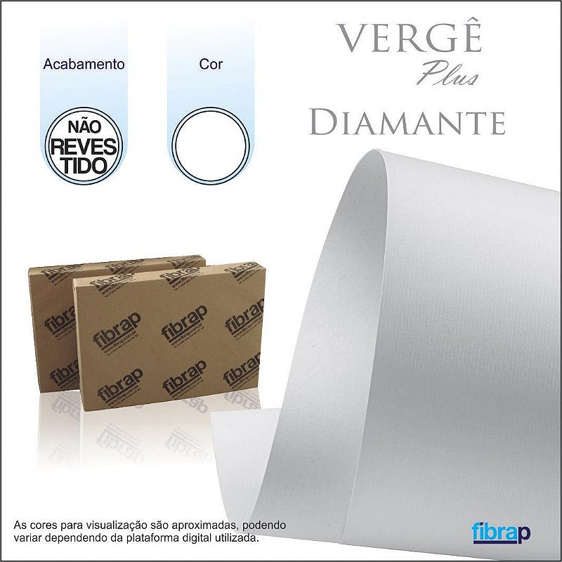 Vergê Diamante Pacote 100fls Fibrap Sua Distribuidora De Papel E Produção Gráfica 0837