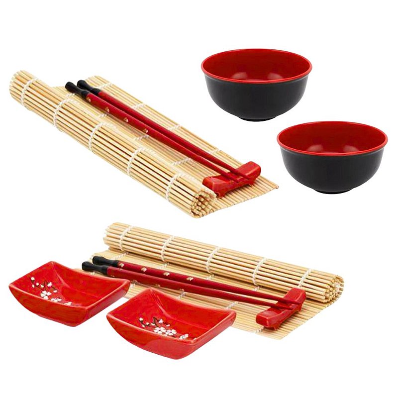 Jogo para Sushi Comida Japonesa Dynasty em Bambu 6 Peças - Le biscuit
