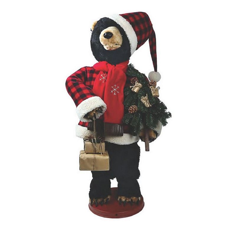 Urso Xadrez Tocando Tambor Vermelho Decorativo Natal 23cm - Toque de Classe  - Decoração de Natal para Casa - Magazine Luiza