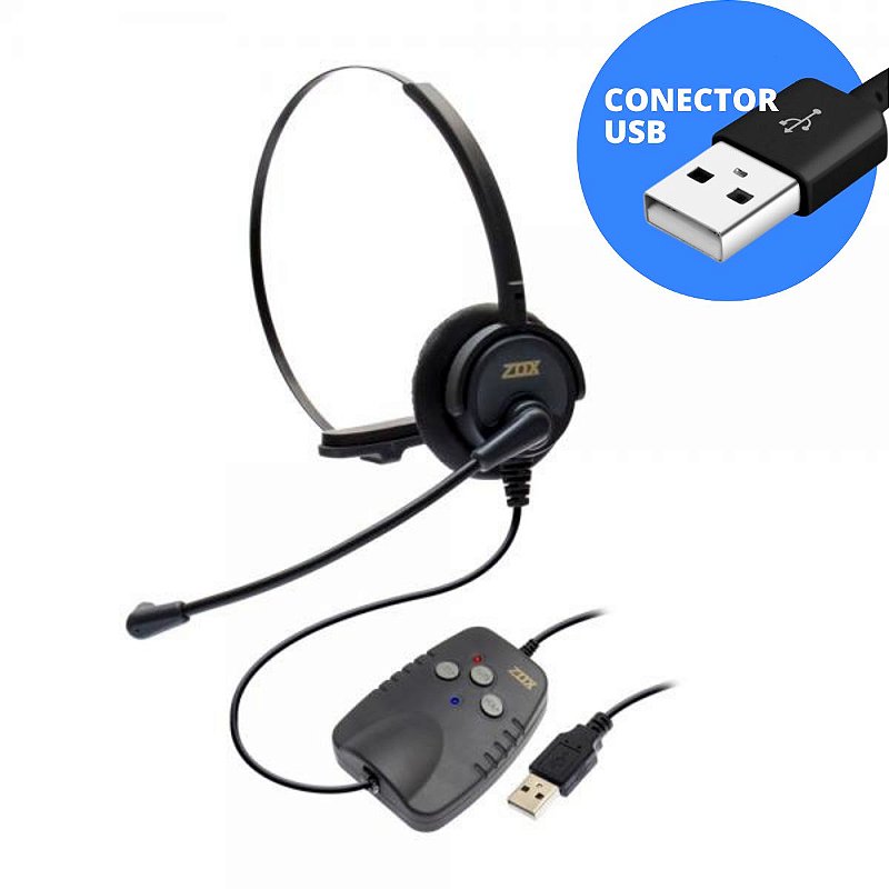 Fone de Ouvido Com Adaptador USB ZOX | DH-50 - Planfort
