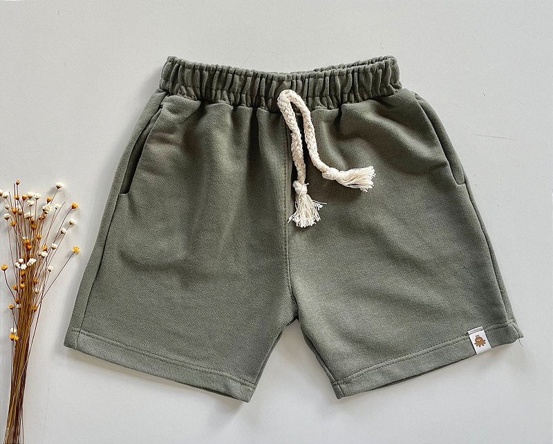 Dondup bermuda bambino in cotone verde militare main image 1