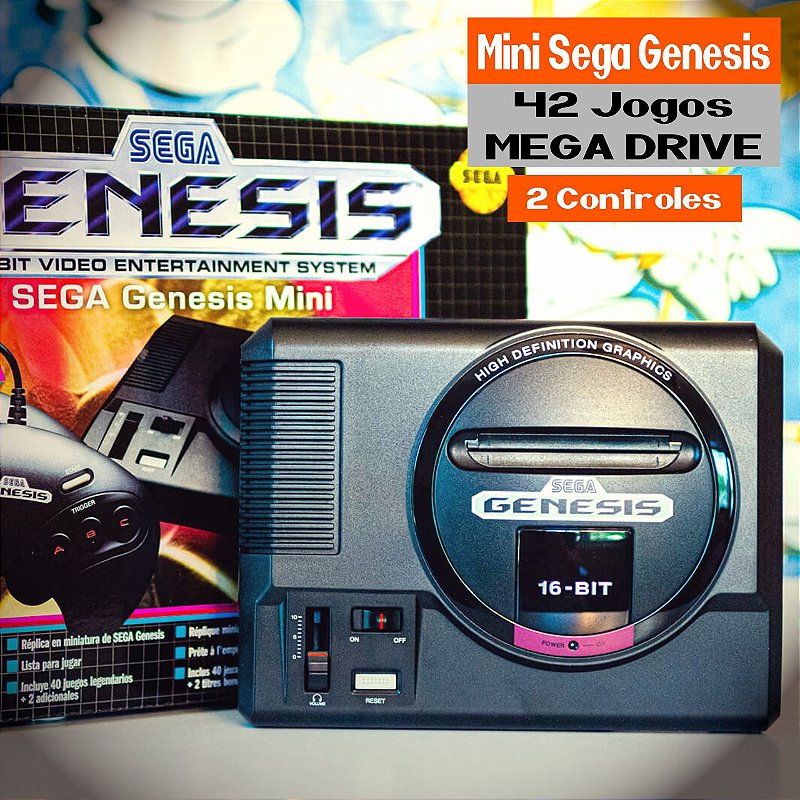 Mini SEGA Genesis 42 Jogos Mega Drive - Game com Café.com