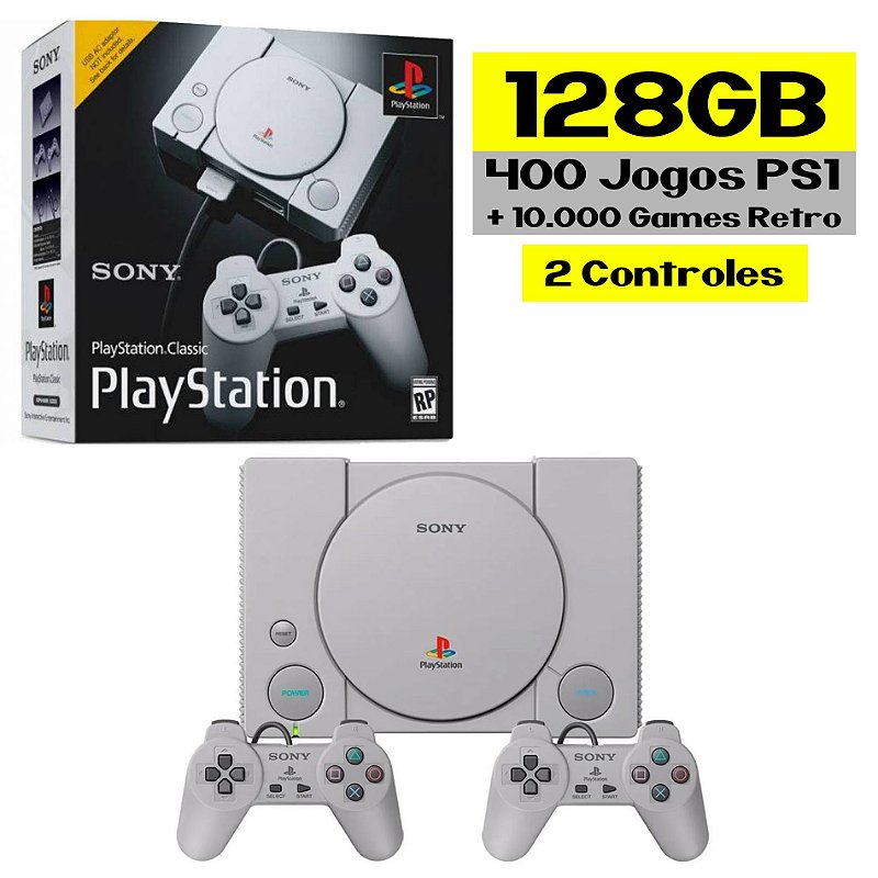 Playstation Classic com 2 controles e mais de 20 Mil Jogos Retrô