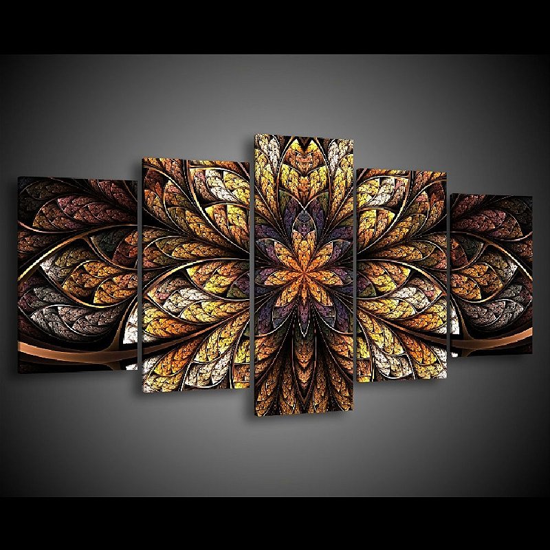 Quadro decorativo sala de jantar flor cimetrica