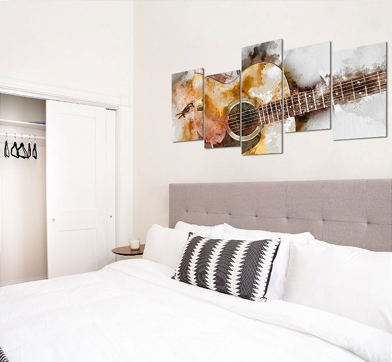 Quadro-Decorativo-Sala-Quarto-Violao-Aquarela