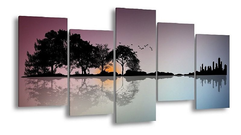 Quadro Decorativo Grande  Sala Quarto Paisagen Anoitecer