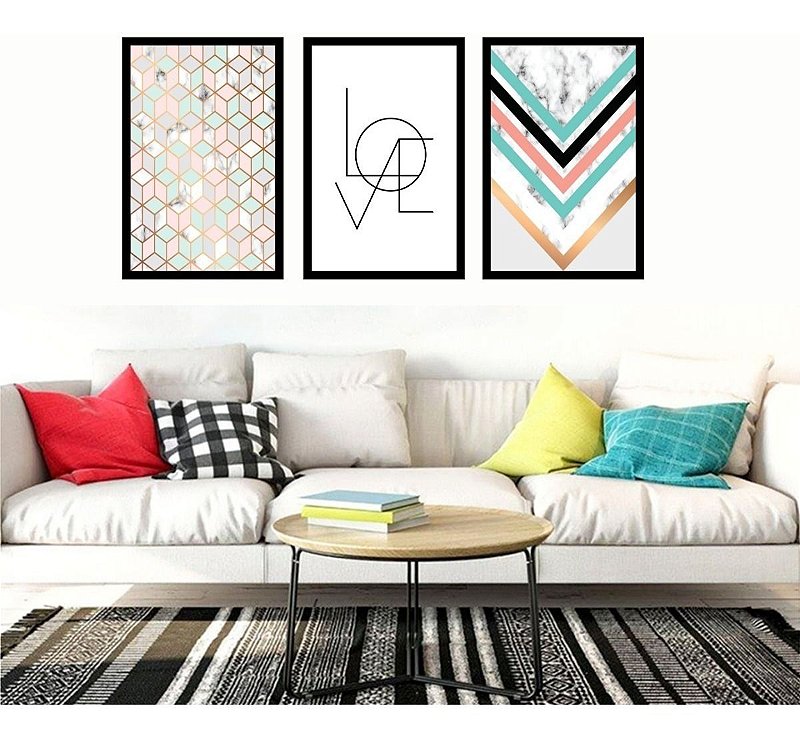 Quadro Mosaico Abstrato Para  Quarto Sala