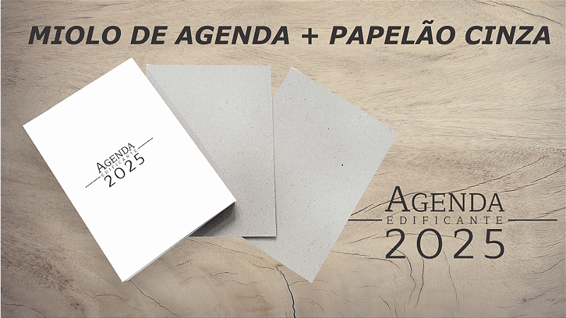 MIOLO DE AGENDA EDIFICANTE 2025 + PAPELÃO CINZA- 350 PÁGINAS - OFFSET ...