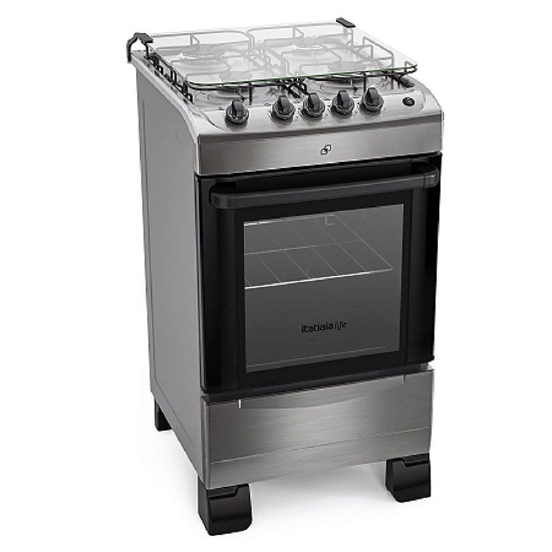 Fogão de Piso Itatiaia 4 Bocas Life Inox - Bivolt - MULTIFAST