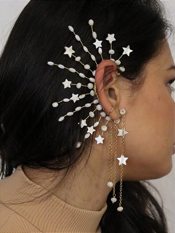 Ear Cuff Estrela Madrepérola