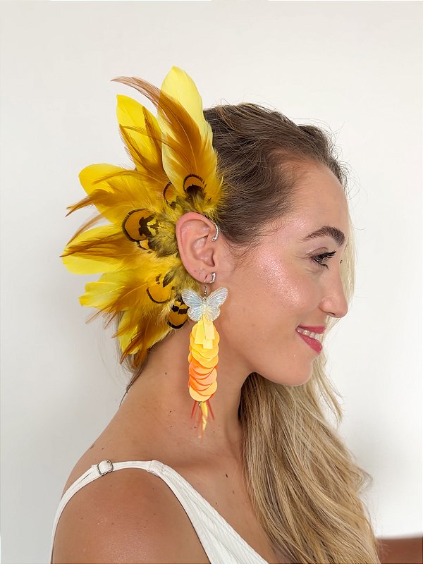 Ear Cuff Solar Amarelo