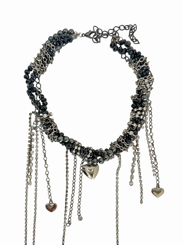 Choker Trançado Coração Noturno