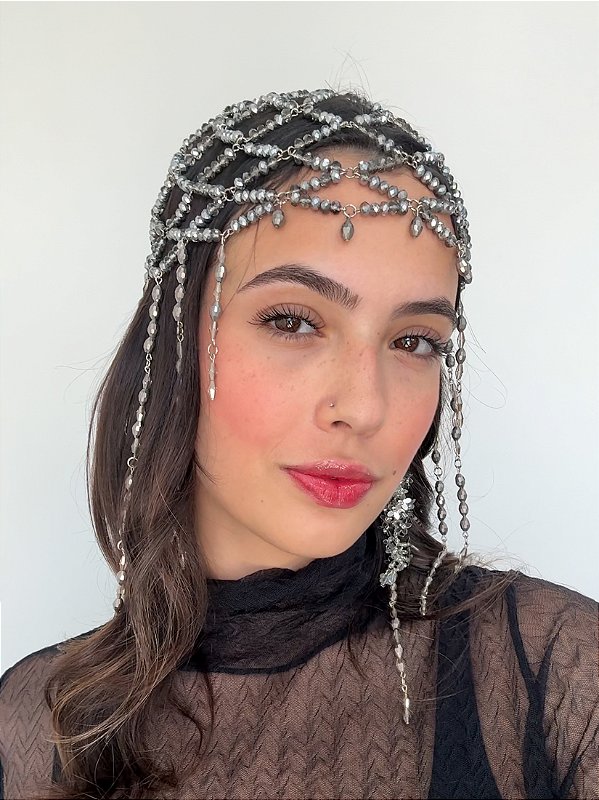 Headpiece Touca Rede Prata