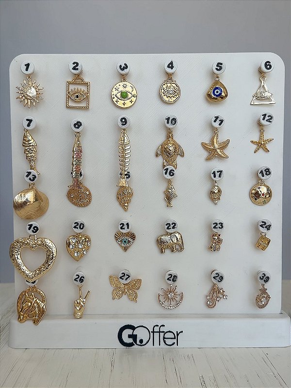 Pingentes numerados do Choker Bandana Bar dourado