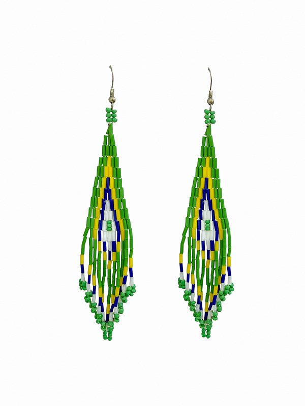 Brinco de Carnaval Brasil Franja de Miçangas