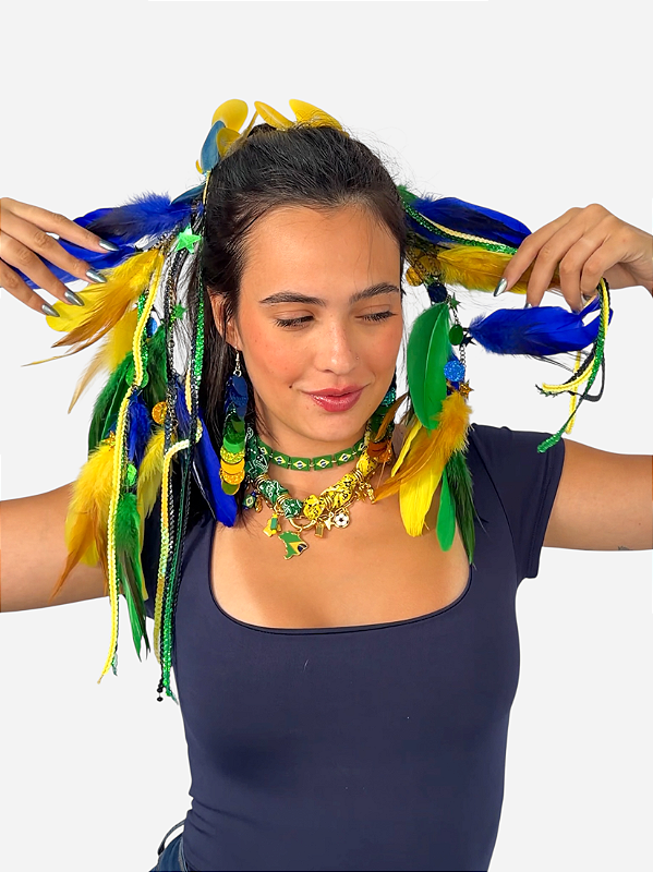 Presilha de Carnaval com Penas Energia do Brasil