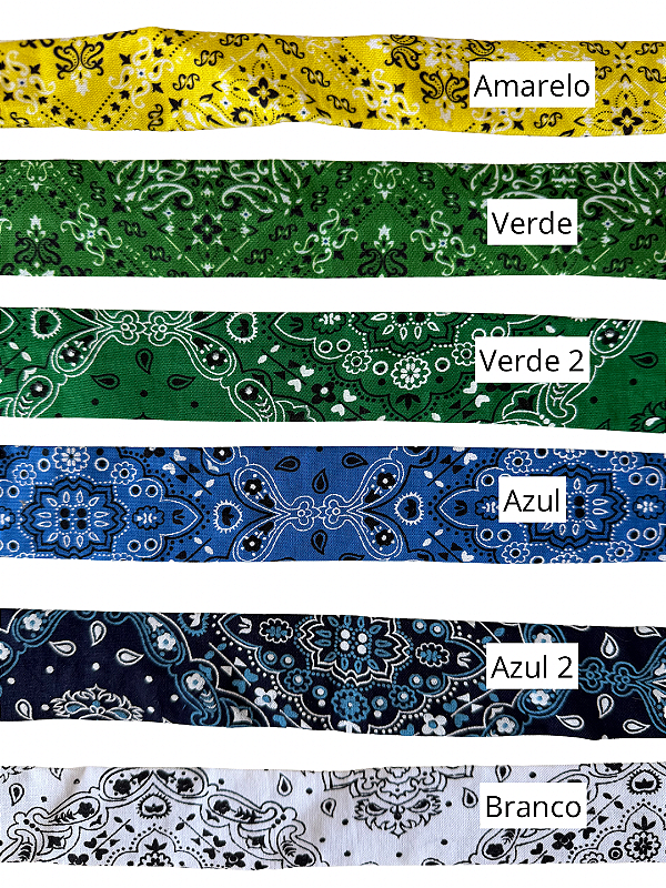 Cores de bandana do Choker Bandana Bar Brasilcore