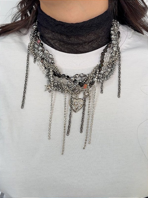 Colar Trama Hematita Glam
