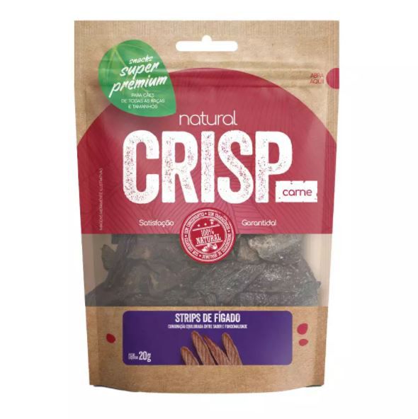 Snack Natural Crisp Strips Fígado para Cães 100g