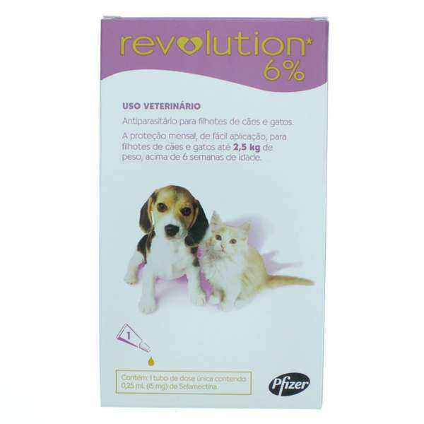 Revolution Zoetis 6% 0.25ml Filhotes Cães e Gatos até 2,5Kg