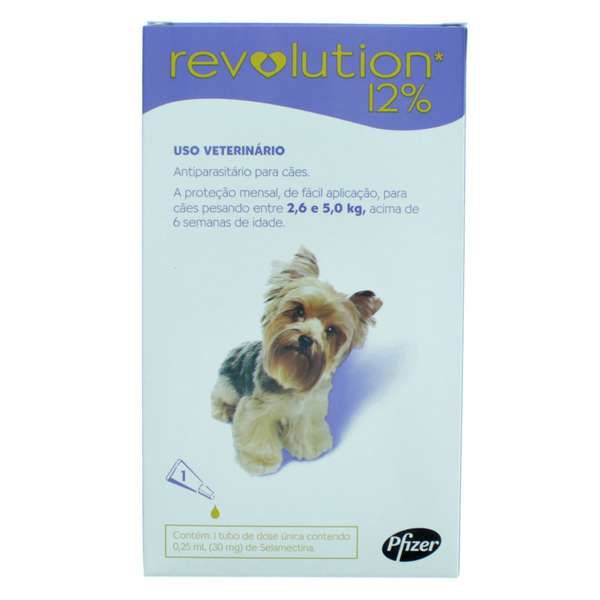 Revolution Zoetis 12% 0.25ml para Cães 2,6Kg a 5kg