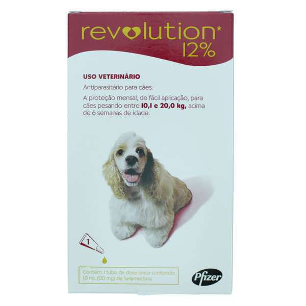 Revolution Zoetis 12% 1ml para Cães 10,1Kg a 20kg