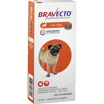 Antipulgas e Carrapatos Bravecto MSD para Cães de 4,5 a 10 kg