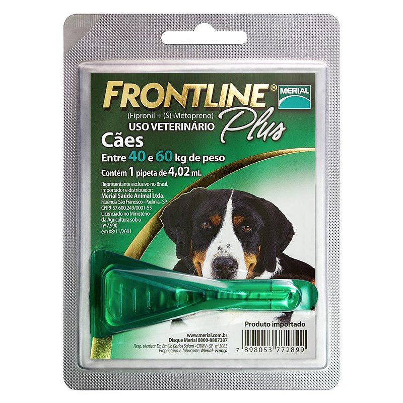 Antipulgas e Carrapatos Frontline Plus para Cães de 40 kg ou mais