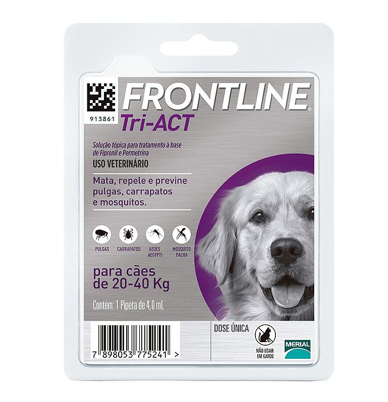Frontline Tri-ACT Antipulgas e Carrapatos G para Cães de 20 a 40kg