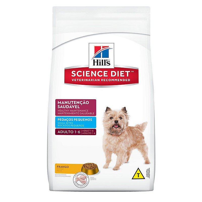 Ração Hills Science Diet Manutenção Saudável Pedaços Pequenos Para Cães Adultos De 1 A 6 Anos