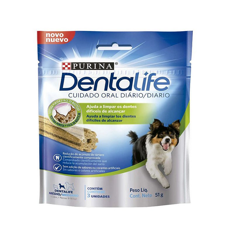Snack Purina Dentalife para Cães Raças Médias - 51g
