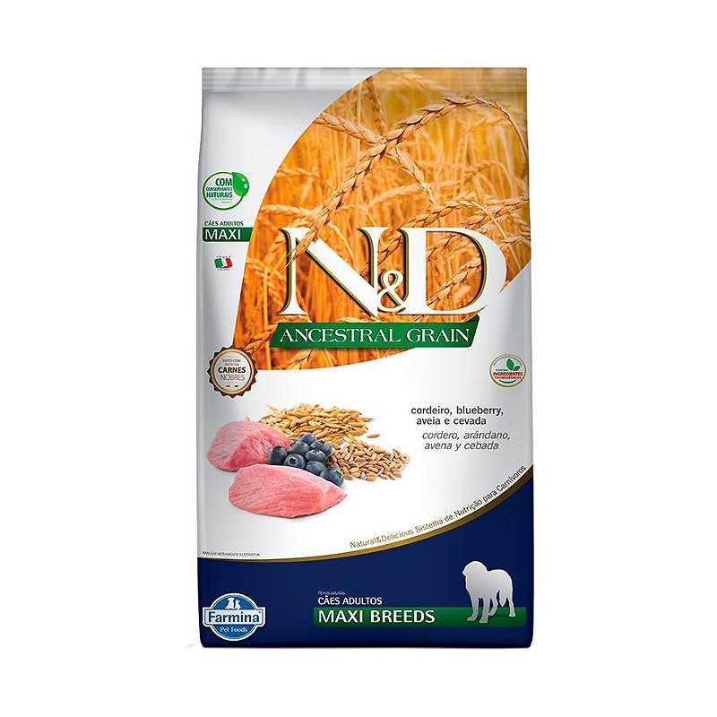 Ração Farmina N&D Ancestral Grain Cordeiro Cães Adultos Raças Grandes 10,1Kgs