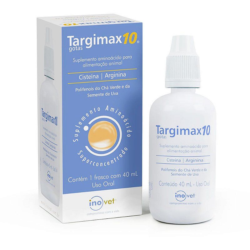 Suplemento Vitamínico Aminoácido Inovet Targimax 10 para Cães e Gatos - 40ml