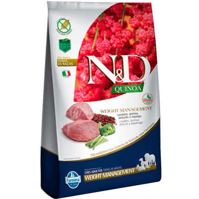 Ração Farmina N&D Quinoa Weight Management Cordeiro para Cães Adultos de Todas as Raças - 2,5kgs