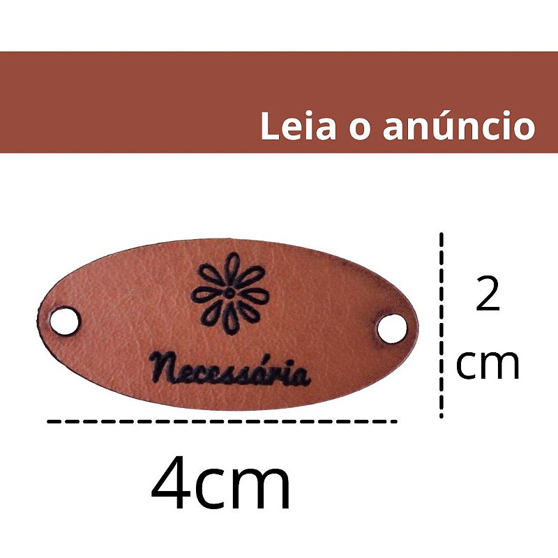 Etiquetas Em Couro Sintético Personalizada Corte Laser - 2x4cm 50 unidades