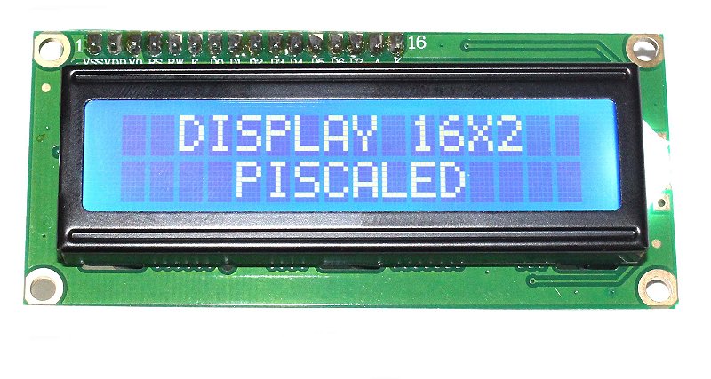 Display Lcd 16x2 Backlight Azul Piscaled Arduino Componentes Eletrônicos Motor De Passo 4629